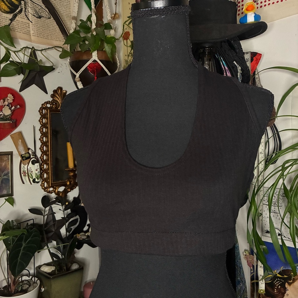 Missguided Black Crop Tank Top